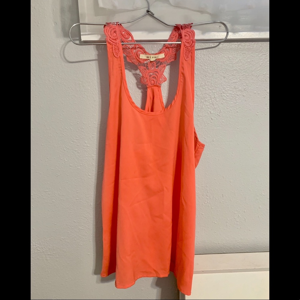 Francesca’s Lace Racer Back Top Size Small